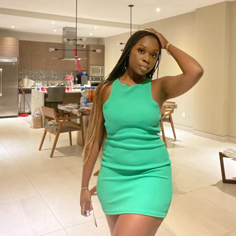 Green Racer Bodycon Dress